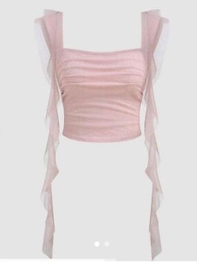 Cider women’s pink ruffle top